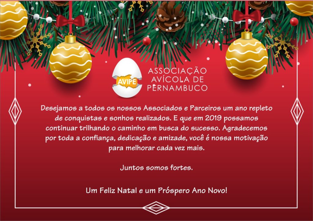 A Associação Avícola de Pernambuco (AVIPE), deseja a todos um FELIZ NATAL e PRÓSPERO  ANO NOVO!!! – AVIPE – Associação Avícola de Pernambuco